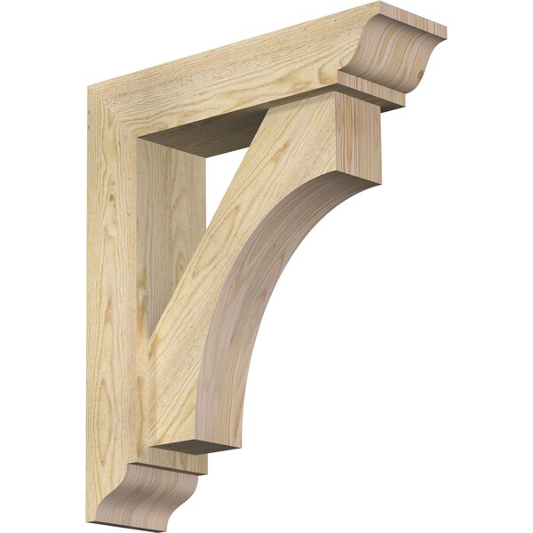 Ekena Millwork Westlake Traditional Rough Sawn Bracket w/ Offset Brace, Douglas Fir, 6"W x 22"D x 26"H BKT0604X22X26WTL01RDF - main